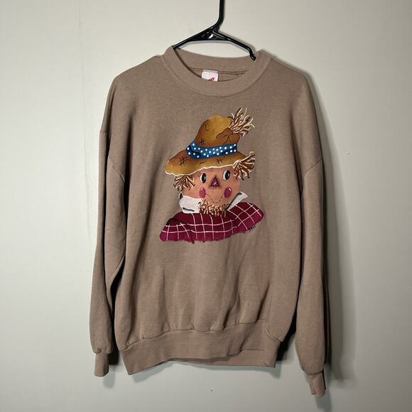 Jerzees Tops - Vintage 90s fall scarecrow crew neck sweatshirt size extra large